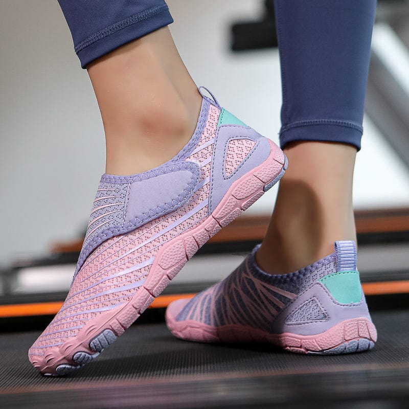 Solyn Mauve Slip-On Athletic Shoes, Breathable Mesh, Low-Profile Sole, Casual and Light Activity