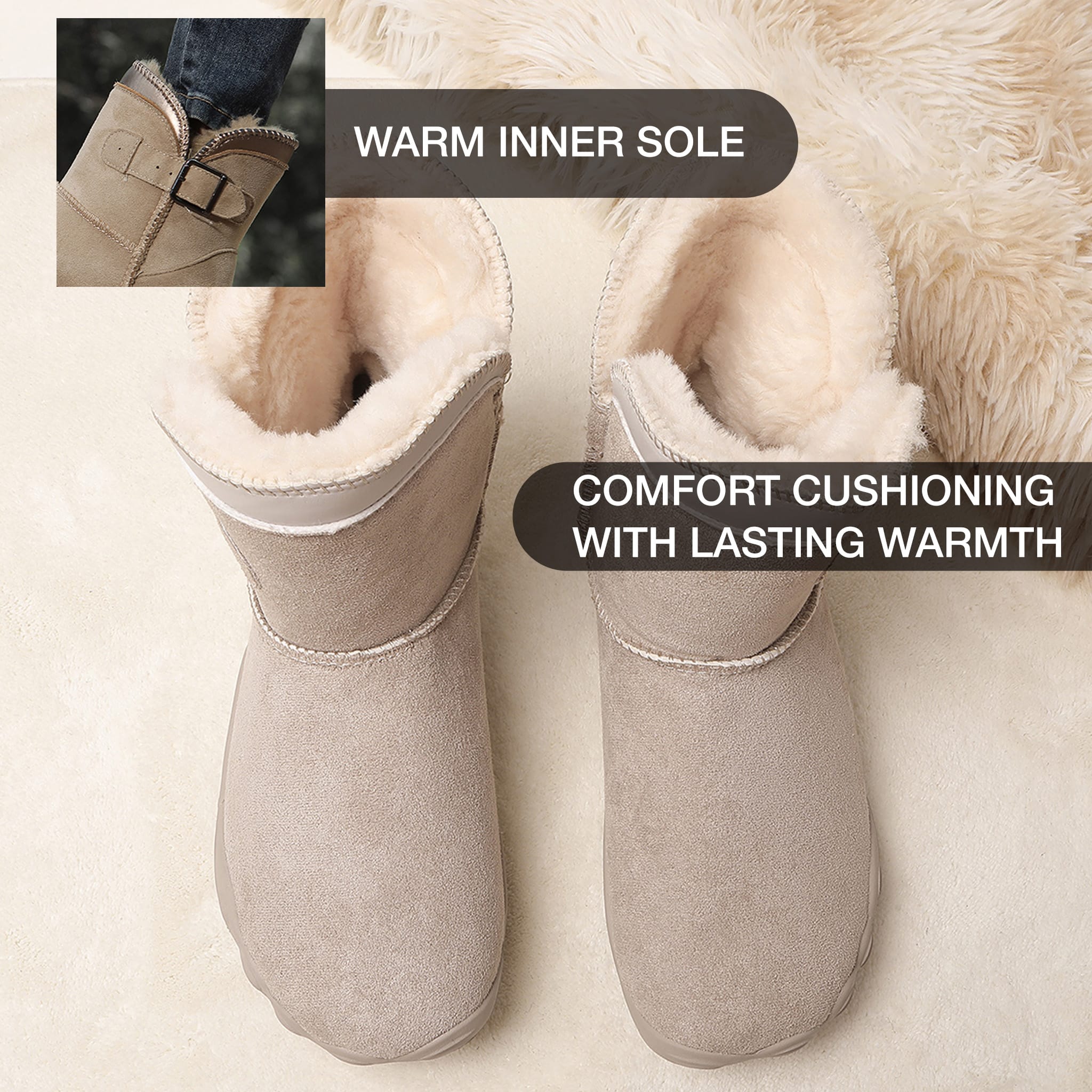 CloudHug Insulated Winter Boots, Flexible Sole, Lightweight, Minimalist Design for Cold Weather
