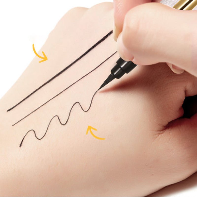 Waterproof Liquid Eyeliner Pen — Ultra-Fine 0.01mm Precision Tip, Quick-Dry Jet Black, 1ml
