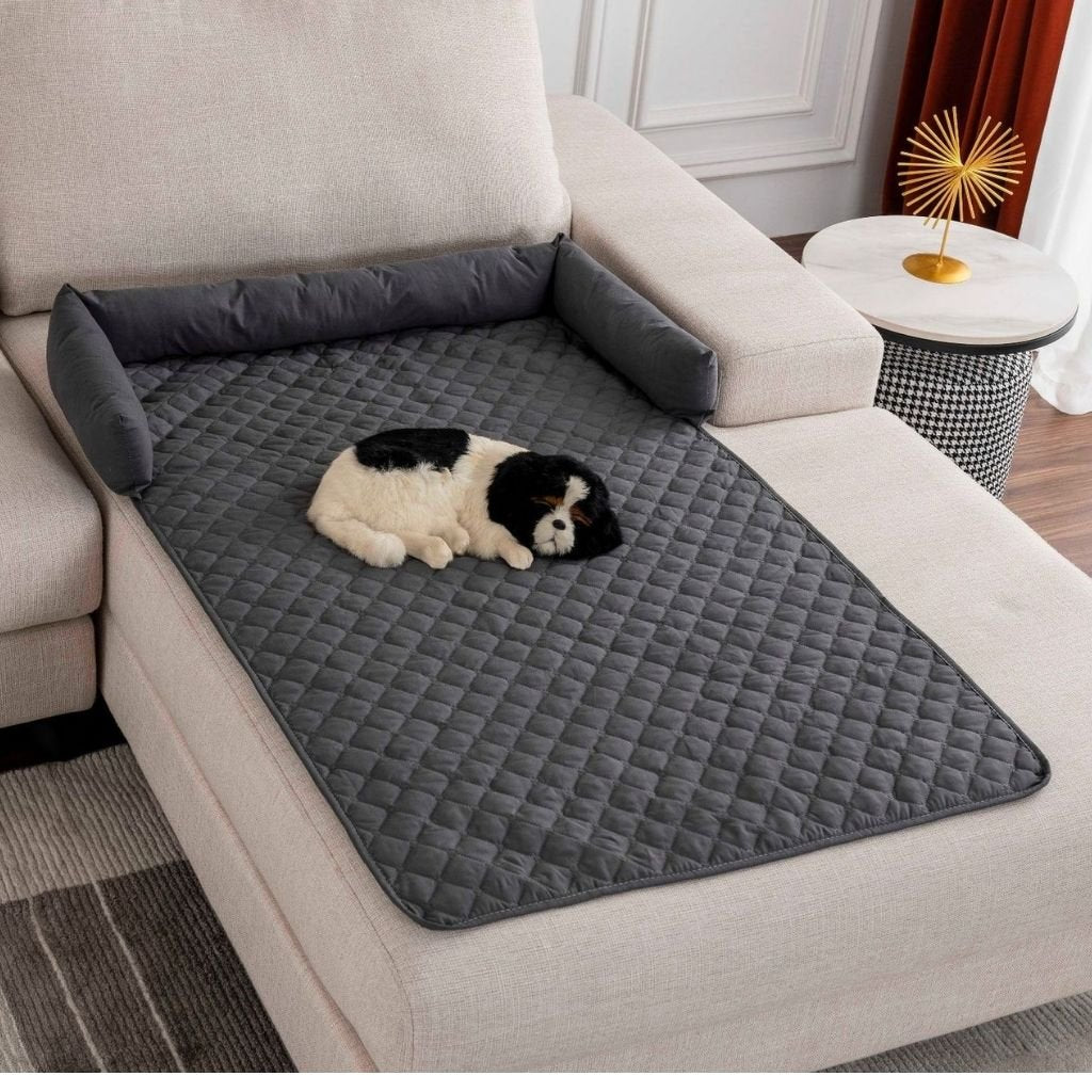 Riley Waterproof Pet Mat — Quilted with Padded Bolsters & Non-Slip Backing, 5 Sizes