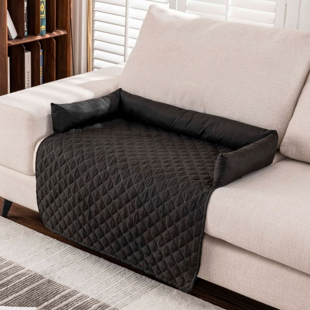 Riley Waterproof Pet Mat — Quilted with Padded Bolsters & Non-Slip Backing, 5 Sizes