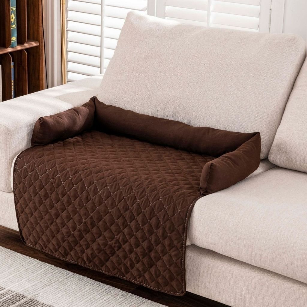 Riley Waterproof Pet Mat — Quilted with Padded Bolsters & Non-Slip Backing, 5 Sizes