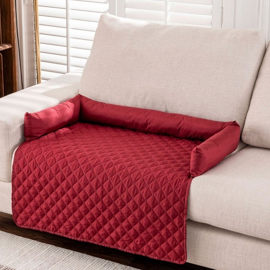 Riley Waterproof Pet Mat — Quilted with Padded Bolsters & Non-Slip Backing, 5 Sizes