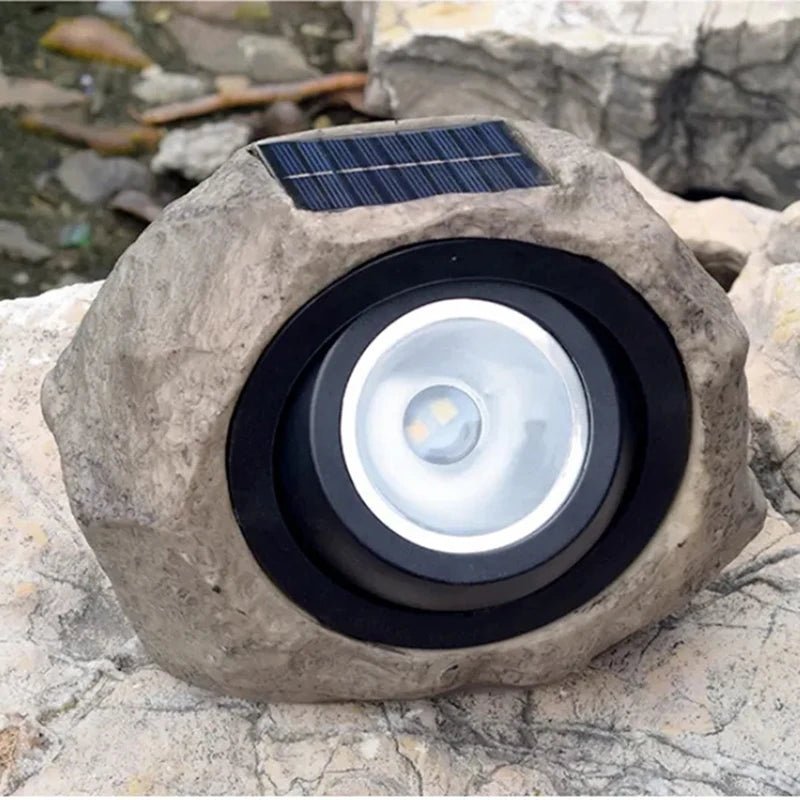 Solar Stone Pathway Lights — Natural Resin Rock Design, Dusk-to-Dawn LED, IP44