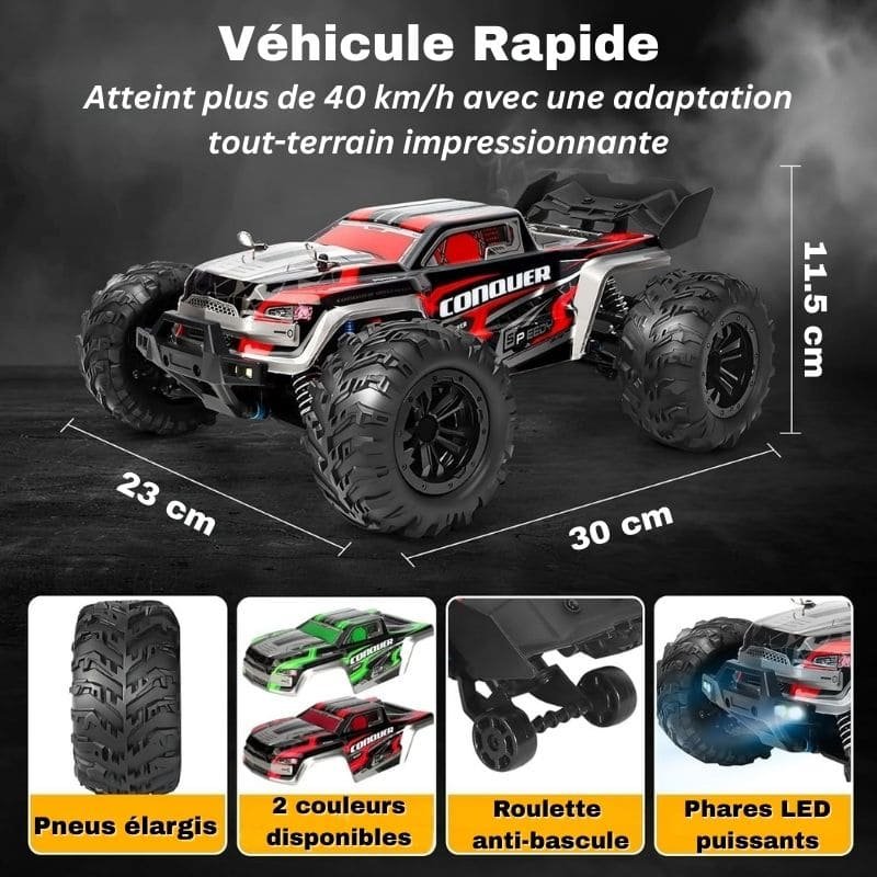 4x4 Off-Road RC Car — 50 km/h Top Speed, Full Suspension, 2.4 GHz Remote, USB Rechargeable, Ages 8+