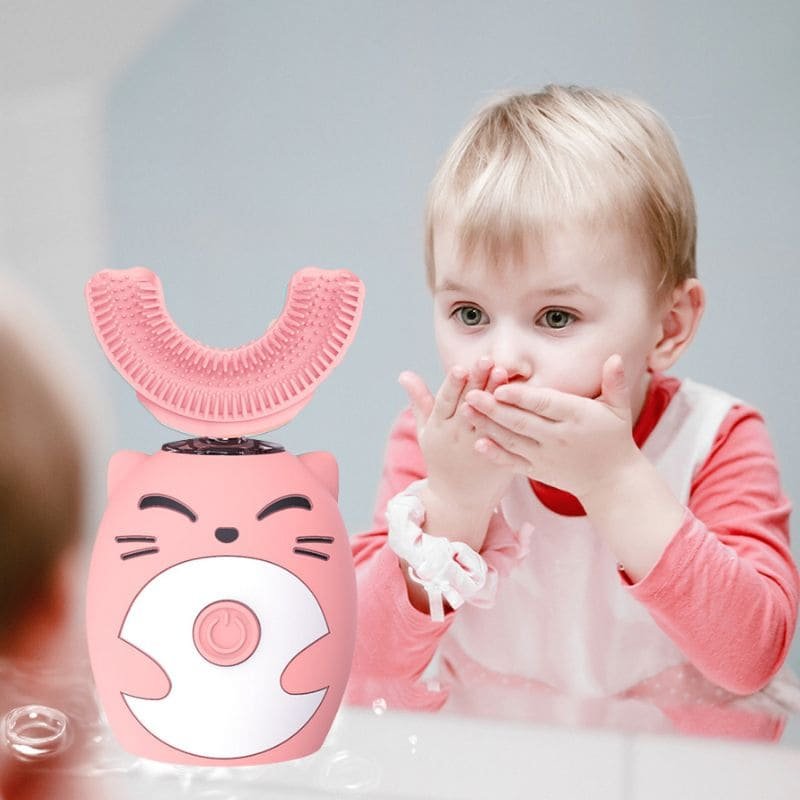 Kids U-Shape Electric Toothbrush — Food-Grade Silicone, 3 Modes, IPX7 Waterproof, Rechargeable