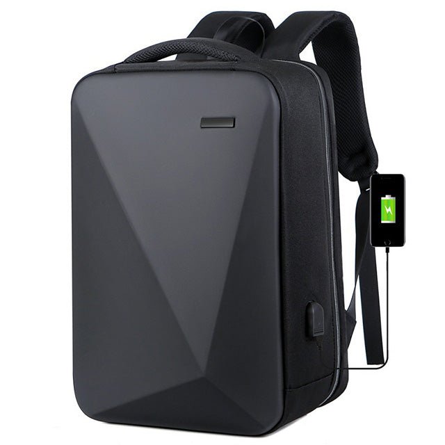 Anti-Theft Travel Backpack — Keyless Lock, Waterproof Shockproof Shell, USB Port, Fits 17" Laptop