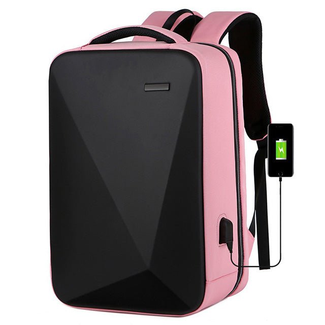 Anti-Theft Travel Backpack — Keyless Lock, Waterproof Shockproof Shell, USB Port, Fits 17" Laptop