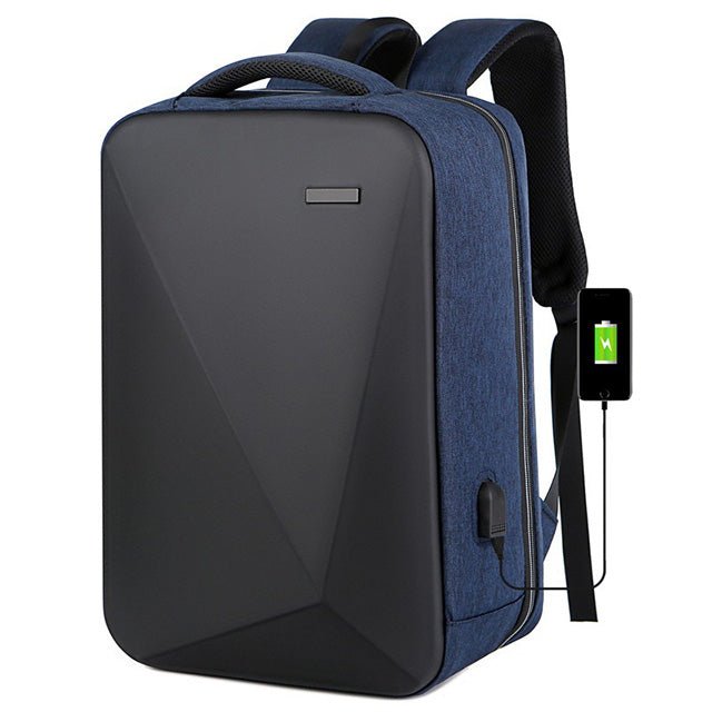 Anti-Theft Travel Backpack — Keyless Lock, Waterproof Shockproof Shell, USB Port, Fits 17" Laptop
