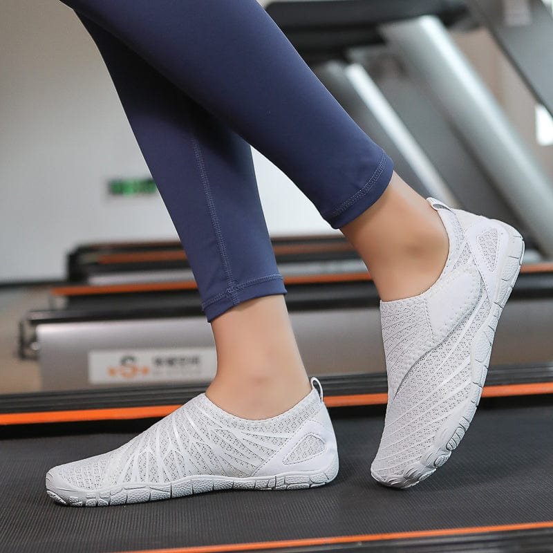 Solyn Slip-On Athletic Shoes in Off-White — Breathable Mesh, Low-Profile Sole