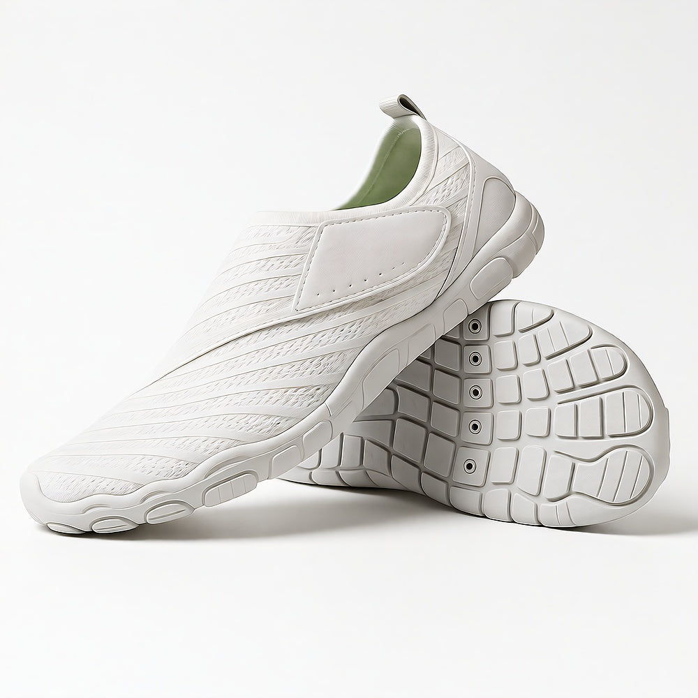 Solyn Slip-On Athletic Shoes in Off-White — Breathable Mesh, Low-Profile Sole
