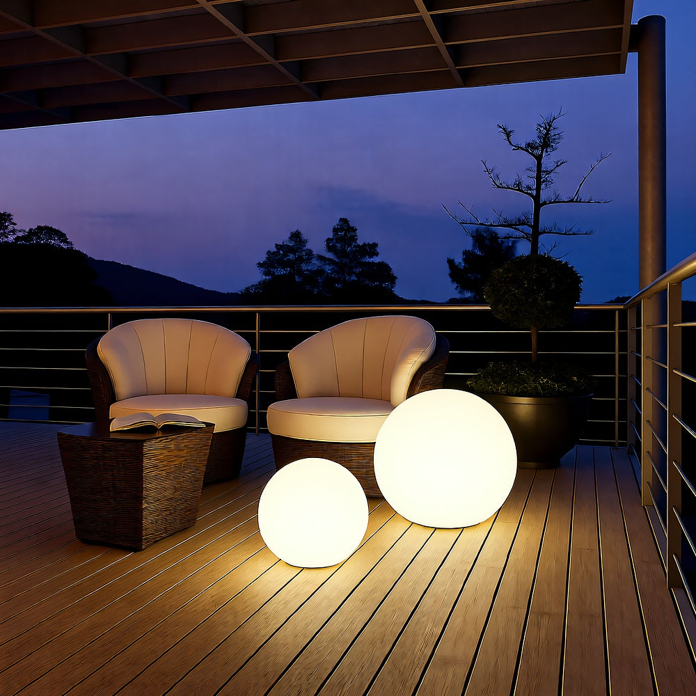 Solar Globe Light — 16 Colors with Remote, 100 Lumens, Dusk-to-Dawn, IP65, 5 Sizes