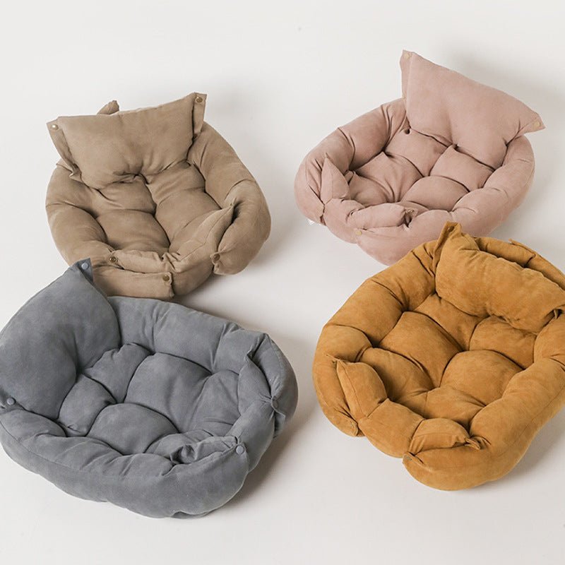 Adjustable Nest Dog Bed — 3-Layout Convertible, Soft Cotton Fill, Machine Washable & Dryer Safe