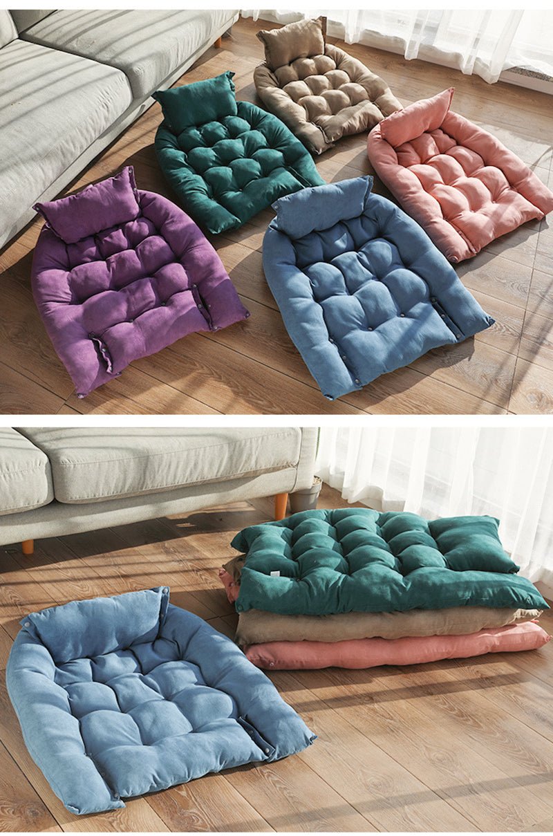 Adjustable Nest Dog Bed — 3-Layout Convertible, Soft Cotton Fill, Machine Washable & Dryer Safe