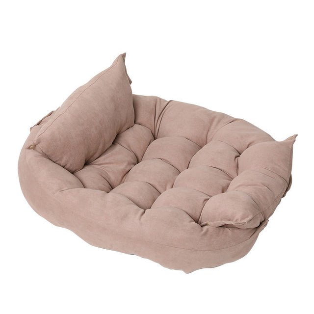 Adjustable Nest Dog Bed — 3-Layout Convertible, Soft Cotton Fill, Machine Washable & Dryer Safe