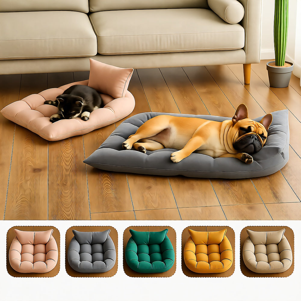Adjustable Nest Dog Bed — 3-Layout Convertible, Soft Cotton Fill, Machine Washable & Dryer Safe