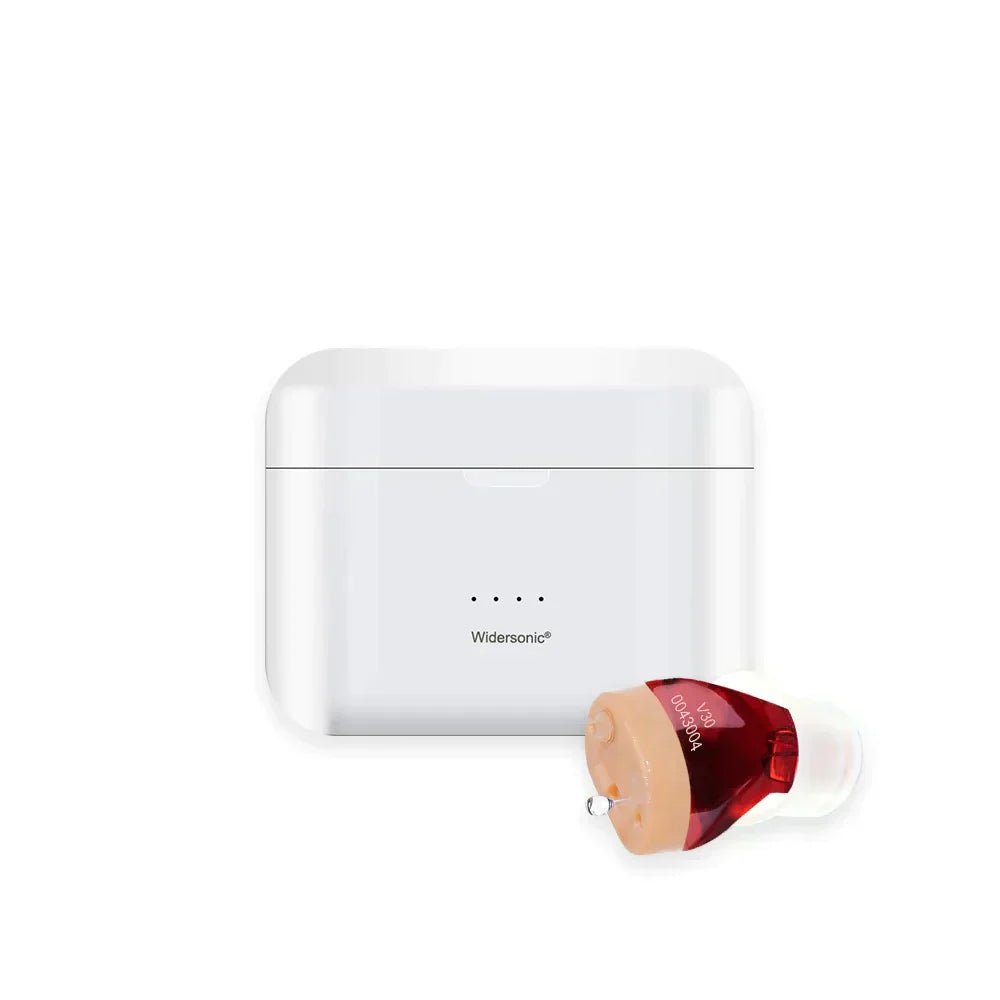 Discreet Rechargeable In-Ear Hearing Amplifiers — Noise Reduction, Charging Case, Pair