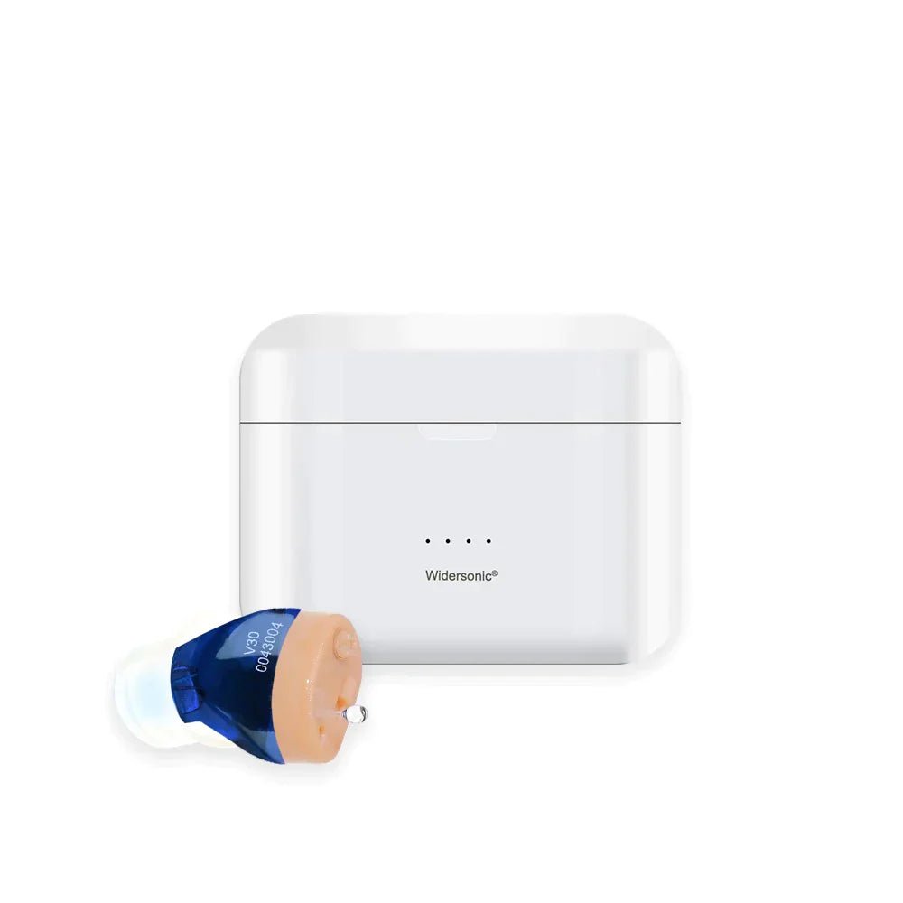 Discreet Rechargeable In-Ear Hearing Amplifiers — Noise Reduction, Charging Case, Pair