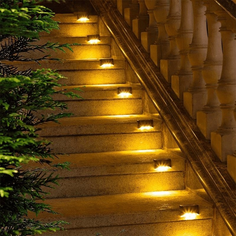 Solar Stair Lights — Dusk-to-Dawn LED Wall Mount for Steps, Decks & Paths, IP65