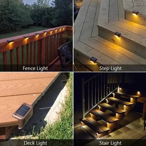 Solar Stair Lights — Dusk-to-Dawn LED Wall Mount for Steps, Decks & Paths, IP65