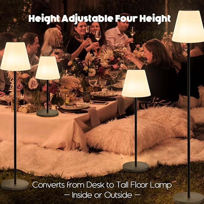 Solar Adjustable Floor Lamp — Converts to Table Lamp, 8 Colors, Remote, Dusk-to-Dawn, IP65