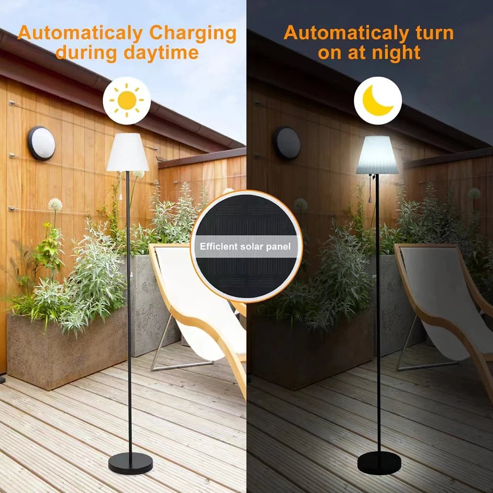 Solar Adjustable Floor Lamp — Converts to Table Lamp, 8 Colors, Remote, Dusk-to-Dawn, IP65