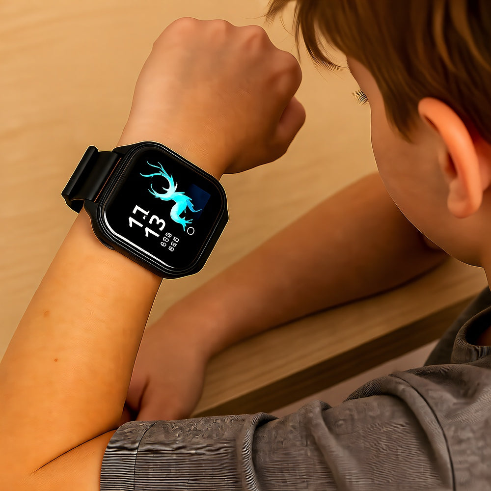 Kids Smart Watch, Touchscreen, Silicone Strap, Pedometer, USB Charging, Ages 3-14