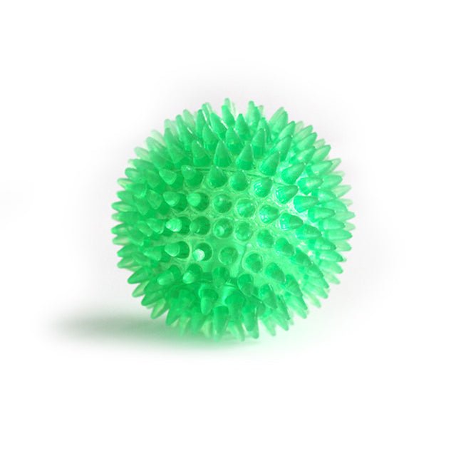 Spiky Squeaker Dog Ball — Tough TPR Chew Toy with Teeth-Cleaning Texture