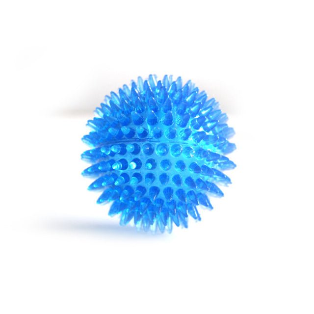 Spiky Squeaker Dog Ball — Tough TPR Chew Toy with Teeth-Cleaning Texture