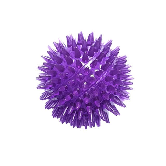 Spiky Squeaker Dog Ball — Tough TPR Chew Toy with Teeth-Cleaning Texture