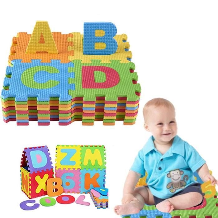 Baby Foam Play Mat — 36-Piece Interlocking EVA Tiles with Alphabet & Numbers, Non-Slip
