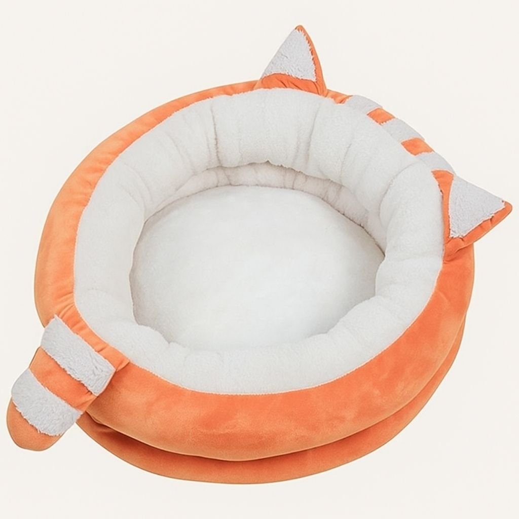 Rocco Round Plush Pet Bed — Dense Cotton Cushioned Base, Washable, Non-Slip, S & L