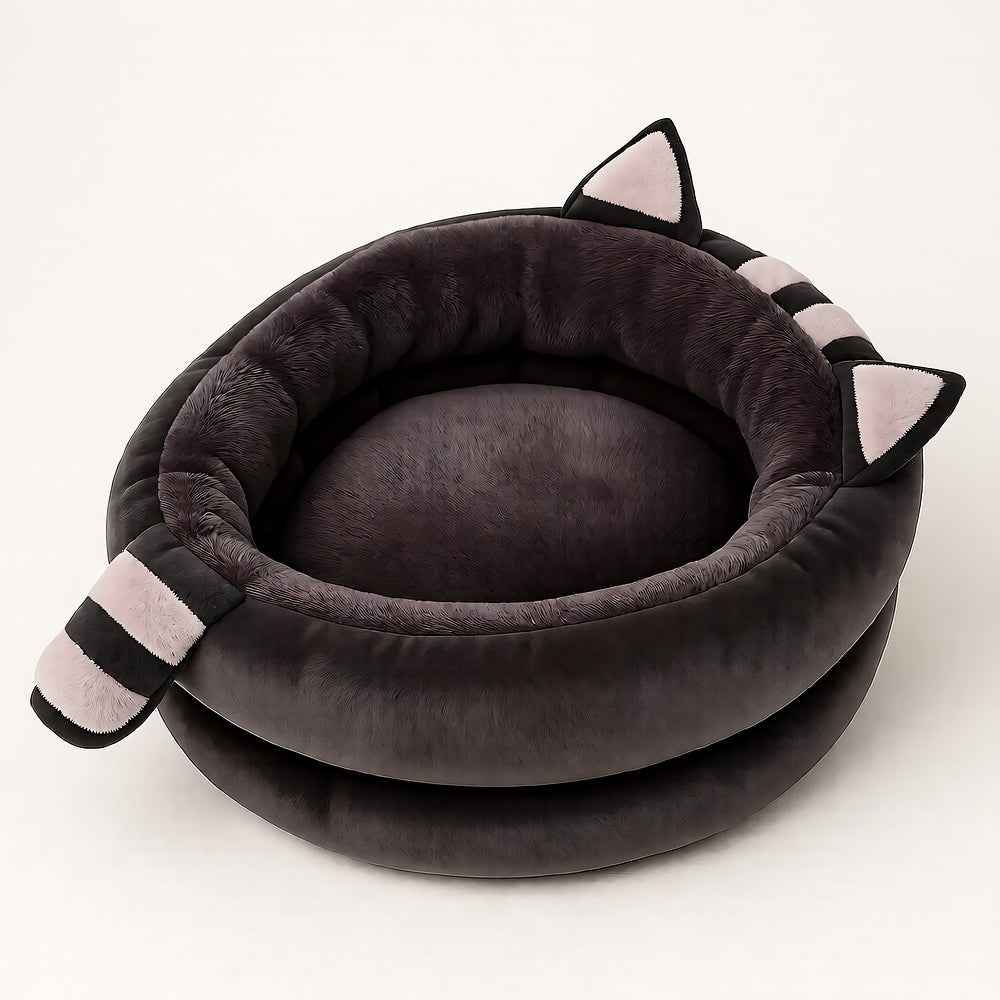 Rocco Round Plush Pet Bed — Dense Cotton Cushioned Base, Washable, Non-Slip, S & L