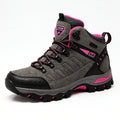 Women's Waterproof Hiking Boots — Genuine Leather with Rubber Sole & Stone Guard, Mountain Trail