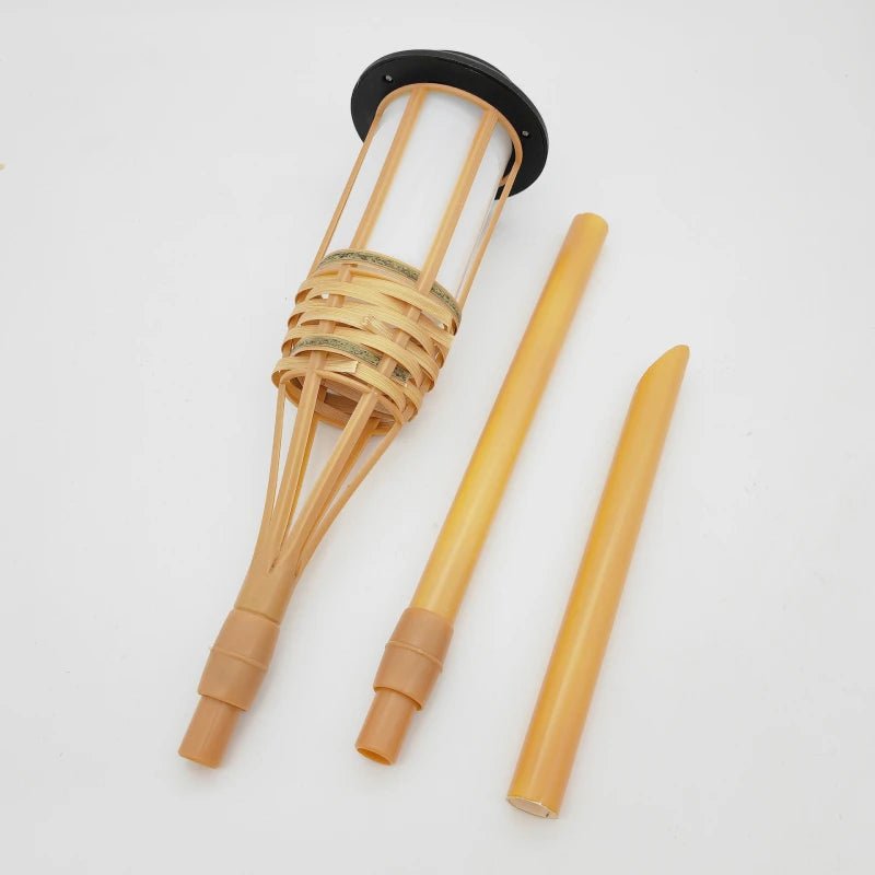 Solar Tiki Torches 5-Pack — 24" Flickering Flameless LED, Dusk-to-Dawn, IP65