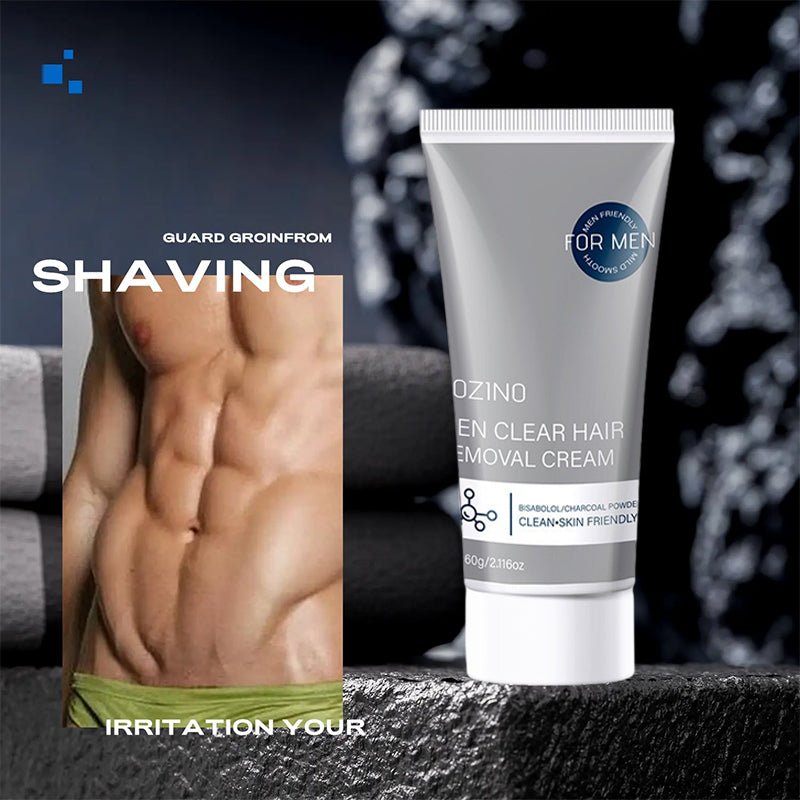 Men's Body Hair Removal Cream — Gentle Bisabolol & Charcoal Formula for Coarse Hair, 60g