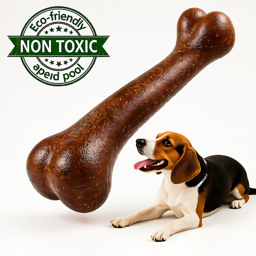 Bamboo Fiber Dog Dental Chew Bone — Textured Teeth-Cleaning Toy for Determined Chewers