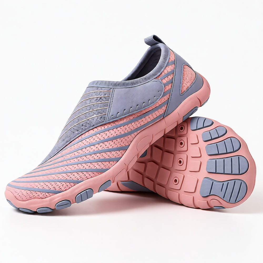 Solyn Mauve Slip-On Athletic Shoes, Breathable Mesh, Low-Profile Sole, Casual and Light Activity