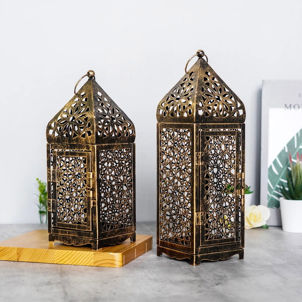 Japanese Iron Cage Lantern — Minimalist Candle Holder for Indoor & Outdoor Decor