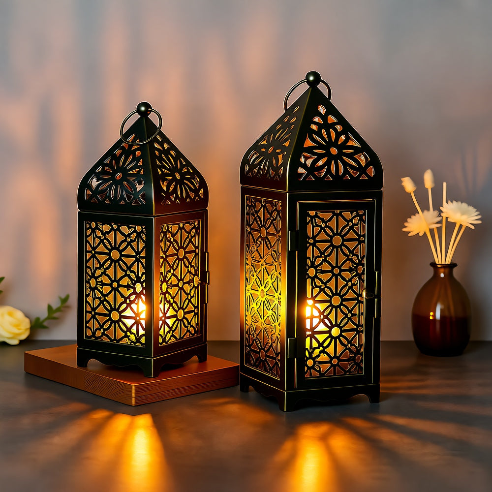 Japanese Iron Cage Lantern — Minimalist Candle Holder for Indoor & Outdoor Decor