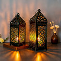 Japanese Iron Cage Lantern — Minimalist Candle Holder for Indoor & Outdoor Decor