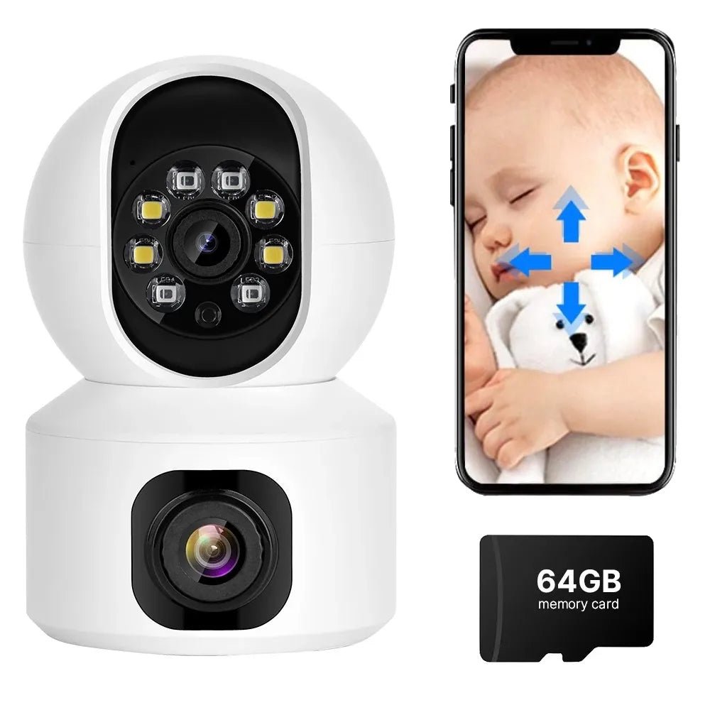 Baby Monitor Camera 2K HD — 355° Pan-Tilt, Infrared Night Vision, Two-Way Audio, Wi-Fi App Alerts