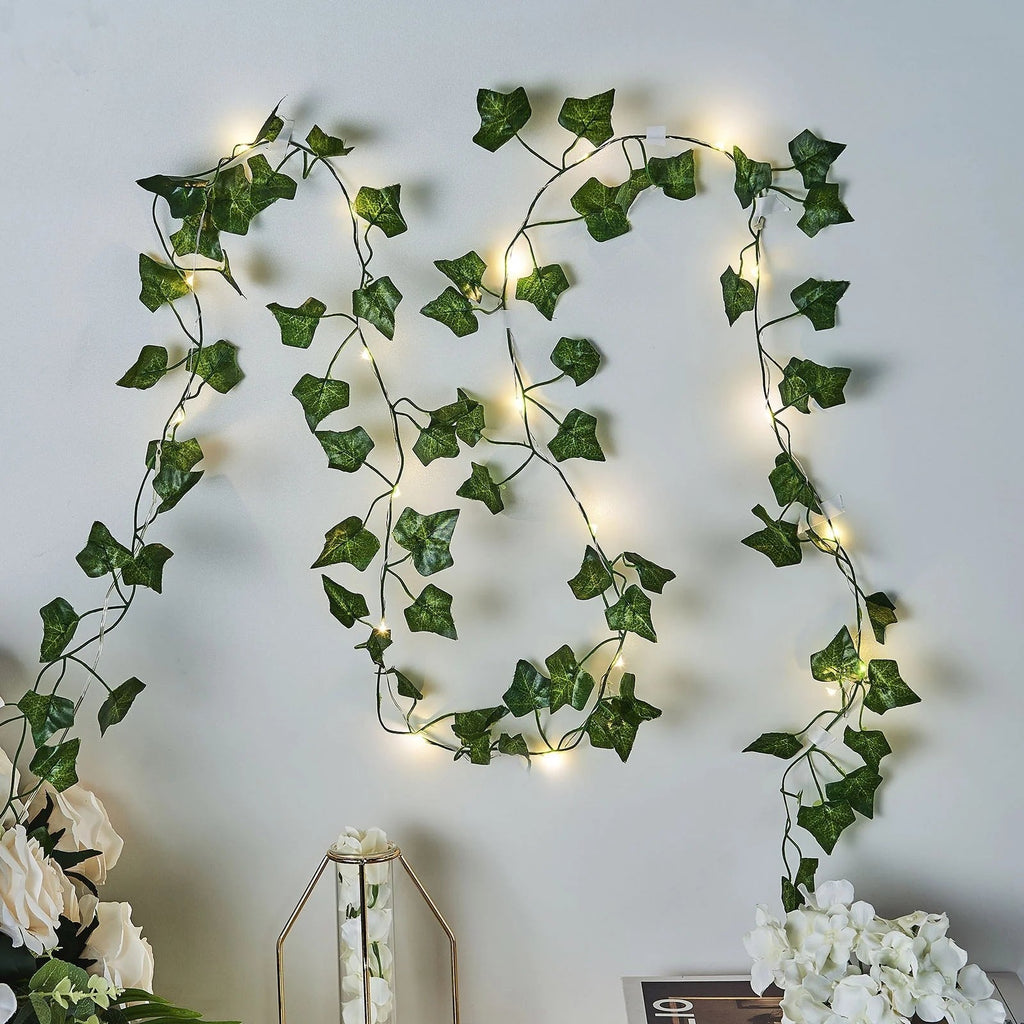 Solar Ivy String Lights — LED Leaf Garland, Dusk-to-Dawn, IP65, 3 Lengths