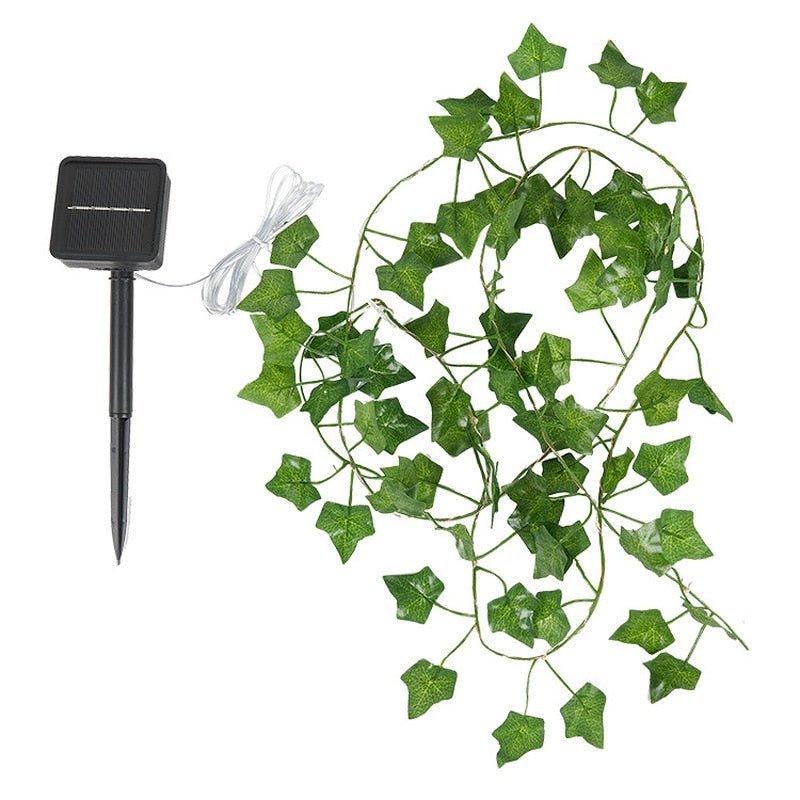 Solar Ivy String Lights — LED Leaf Garland, Dusk-to-Dawn, IP65, 3 Lengths