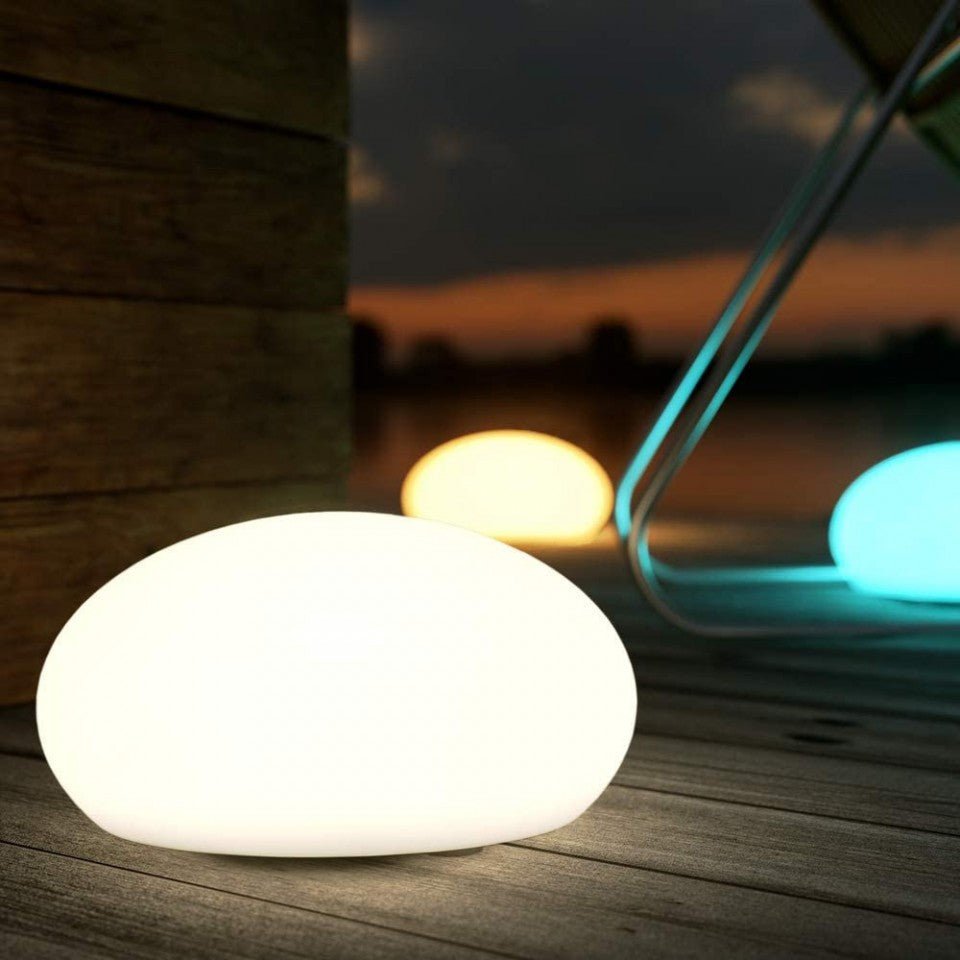 Solar Patio Stone Light — 8-Color LED Pathway Accent, IP67 Waterproof, Dusk-to-Dawn