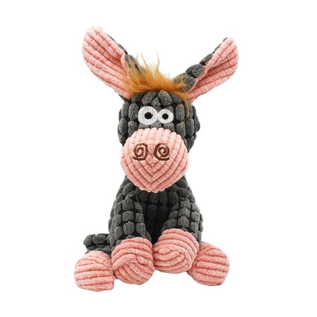 Corduroy & Rope Plush Dog Toy — Durable Squeaker Chew for Play and Snuggles