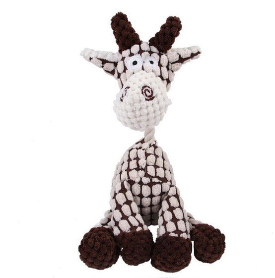 Corduroy & Rope Plush Dog Toy — Durable Squeaker Chew for Play and Snuggles