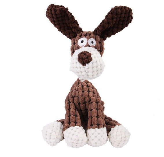 Corduroy & Rope Plush Dog Toy — Durable Squeaker Chew for Play and Snuggles