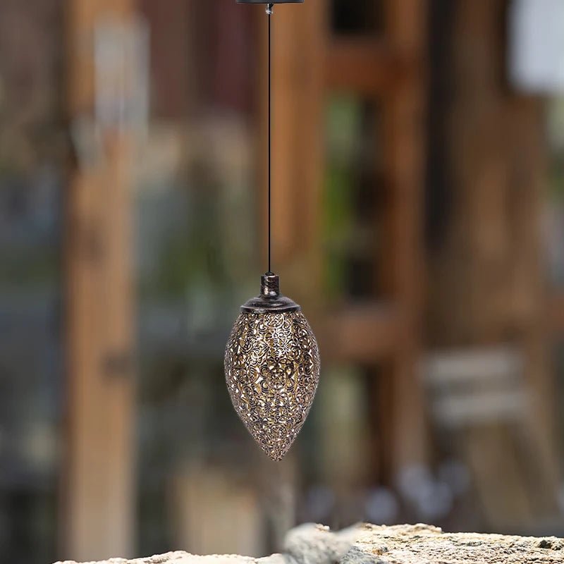 Solar Water Drop Hanging Lantern — 24" Sculptural LED Garden Light, Dusk-to-Dawn, IP65