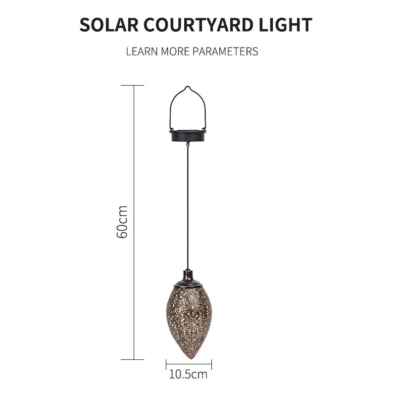 Solar Water Drop Hanging Lantern — 24" Sculptural LED Garden Light, Dusk-to-Dawn, IP65
